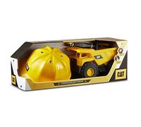 CATERPILLAR 82061 Camion Benne articulé roues libres 25 cm et casque de chantier