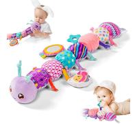 Caterpillar Baby Toy 20.9 Jouet musical Caterpillar avec miroir froissé hochet corde de traction doux ventre temps infantile animaux en peluche mesure de la hauteur.