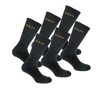 Caterpillar Boot Socks 6 paires de chaussettes en coton stretch, bout et talon renforcés, idéales pour bottes (Noir, 39-42)
