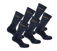 Caterpillar Boot Socks 6 paires de chaussettes en coton stretch, bout et talon renforcés, idéales pour bottes (Bleu, 39-42)