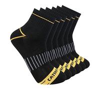 Caterpillar 6-Pack Half Cushioned Quarter Socks Chaussettes mi-Longues, Noir (Lot de 6), L Hombres
