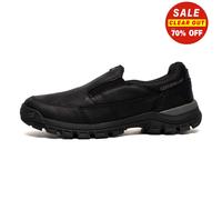 Caterpillar Chat Seuil Hommes Cuir Mode Chaussures Décontractées à Enfiler Noir