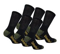 Caterpillar Diabetic Work Socks 6 Paires Chaussettes Travail, Meilleure Circulation Sanguine, Ne Comprime Pas, Evacuation Humidité, Talon Pointe Renforcés, Coton, Remaillé à Main (Noir, 43-46)