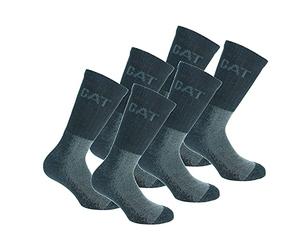 Caterpillar Heavy Duty Worksocks 6 paires de chaussettes de travail lourd, coton d'excellente qualité avec fibre élastique Lycra (Noir, 39-42)