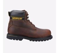 Caterpillar Holton Hommes à Lacets Premium Cuir Travail Sécurité Bottes Marron