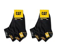 Caterpillar Lot de 6 paires de chaussettes de travail CAT WORK SNEAKERS - Tailles au choix : 39-50, 6 paires de gants noirs 43-46