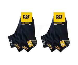 Caterpillar Lot de 6 paires de chaussettes de travail CAT WORK SNEAKERS - Tailles au choix : 39-50, 6 paires de gants Bleu 43-46