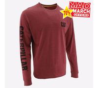 Caterpillar Trademark Banner Long Sleeve T-Shirt Brick