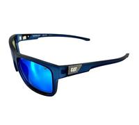 Caterpillar Men's Coder Polarized Sunglasses Square, Matte Navy Crystal, 60 mm