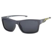 Caterpillar Men's Coder Polarized Sunglasses Square, Solid Matte Gray/Yellow Camo, 60 mm