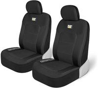 Caterpillar MeshFlex Lot de 2 Housses de siège Auto pour Voitures, camions et VUS - Housses de siège Avant Noires avec Dossier en Maille Confortable - Housses intérieures de Voiture