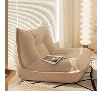 Caterpillar Pouf poire moderne sans accoudoirs pour salon, décoratif, rembourré, chaise d'appoint confortable pour lire et se détendre (blanc)