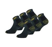 Caterpillar Premium Sneaker 6 Paires de chaussettes sneaker de sécurité au travail pour hommes, double renfort sur la pointe et le talon, Coton d'excellente qualité (Anthracite, 47-50)