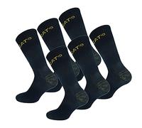 Caterpillar Premium Socks 6 Paires de chaussettes de sécurité au travail pour hommes, double renfort sur la pointe et le talon, Coton d'excellente qualité (Bleu, 43-46)