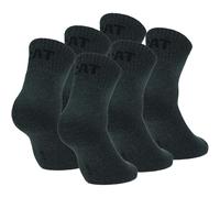 Caterpillar Quarter Socks 6 paires de chaussettes de travail pour hommes, hauteur au-dessus de la cheville, renforcées aux orteils et au talon, coton d'excellente qualité (Anthracite, 47-50)