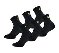 Caterpillar Quarter Socks 6 paires de chaussettes de travail pour hommes, hauteur au-dessus de la cheville, renforcées aux orteils et au talon, coton d'excellente qualité (Noir, 39-42)