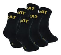 Caterpillar Quarter Socks 6 paires de chaussettes de travail pour hommes, hauteur au-dessus de la cheville, renforcées aux orteils et au talon, coton d'excellente qualité (Noir, 47-50)