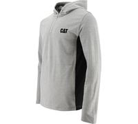 Caterpillar - Sweat à capuche avec fermeture éclair courte pour homme FS8977 (L) (Gris chiné)