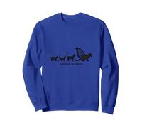 Caterpillar to Caterfly : Art de l'évolution du Chat fantaisiste Sweatshirt, Unisexe pour Adultes, Bleu Royal, XXL