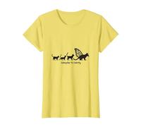 Caterpillar to Caterfly : Art de l'évolution du Chat fantaisiste T-Shirt, Femme, Citron, S