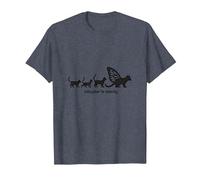 Caterpillar to Caterfly : Art de l'évolution du Chat fantaisiste T-Shirt, Homme, Bleu Chiné, 4XL