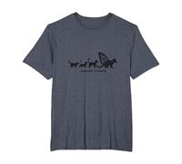 Caterpillar to Caterfly : Art de l'évolution du Chat fantaisiste T-Shirt, Homme Grandes Tailles, Bleu Chiné, 2X Tall