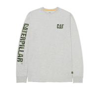 Caterpillar Trademark Banner Long Sleeve T-Shirt Cream Heather