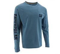 Caterpillar Trademark Banner Long Sleeve T-Shirt Teal