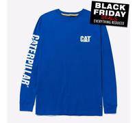 Caterpillar Trademark Bannière Long Manche Décontracté Travail T-Shirt Mens Bleu