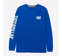 Caterpillar Trademark Bannière Long Manche Décontracté Travail T-Shirt Mens Bleu