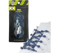 Caterpy RUN - Lacet Élastique Adulte et Lacet Enfant Sans Nœud - Pratique, Rapide et Confortable pour Toutes les Chaussures - Bleu Minuit (Réfléchissant)