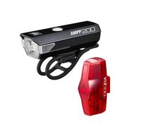 CatEye AMPP 200 / VIZ 100 Jeu de phares Avant et arrière Rechargeables par USB pour vélo de Nuit, sécurité et visibilité