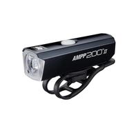 Cateye AMPP200 II - Lumière Avant pour vélo, 200 lumens, Rechargeable par USB, lumière LED pour vélo avec Technologie OptiCube, 4 Modes d'éclairage, IPX7 étanche, Support FlexTight pour vélos