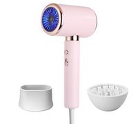 CATEYE Sèche-cheveux Turbo Smooth - Sèche-cheveux puissant de 2000W, Diffuseur large, Technologie ionique anti-frisottis, 3 réglages de température et 3 réglages de vitesse (pink)