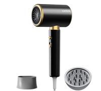 CATEYE Sèche-cheveux Turbo Smooth - Sèche-cheveux puissant de 2000W, Diffuseur large, Technologie ionique anti-frisottis, 3 réglages de température et 3 réglages de vitesse (balck)