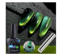 Cateyeslay Magnetic Gel Polish, 9D Cat Eye Gel Nail Polish, Magnetic Gel Polish With Magnets, Magnetic Cat Eye Gel Nail Polish, For Diy Manicure Art Design (04 green)