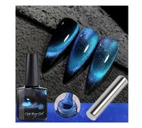 Cateyeslay Magnetic Gel Polish, 9D Cat Eye Gel Nail Polish, Magnetic Gel Polish With Magnets, Magnetic Cat Eye Gel Nail Polish, For Diy Manicure Art Design (02 blue)