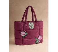 Cath Kidston Cath Kidston Burgundy Red Flower Crest Portobello Tote Bag