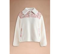 Cath Kidston Cath Kidston Ecru Tiny Town Quarter Zip Borg Fleece Top