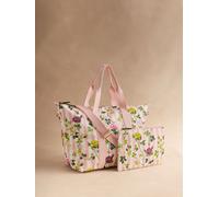 Cath Kidston Cath Kidston Pink Floral Stripe Overnight Weekender Bag