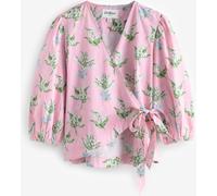 Cath Kidston Cath Kidston Pink Lily of the Valley 100% Cotton Wrap Blouse
