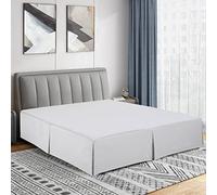 Cathay Home Cache-sommier plissé en Microfibre brossée Double, Facile à Installer, Ultra Doux, résistant à la décoloration et aux Plis, Blanc, lit Double