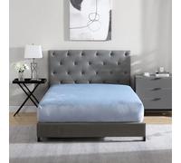 Cathay Home Drap-Housse en Flanelle Ultra Douce et Extra Moelleuse, ne bouloche Pas - Chaleur Confortable pour Toutes Les Saisons - Poches Profondes de 30,5 cm Uniquement (Grand lit, Brouillard Bleu)