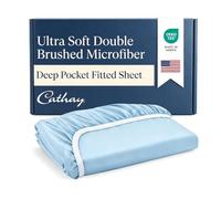 Cathay Home Drap-Housse en Microfibre Ultra Douce Infroissable Double brossage, résistant à la décoloration, Bonnet Standard de 35,6 cm, Turquoise, pour lit Double