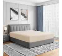 Cathay Home Drap-Housse en Microfibre Ultra Douce Infroissable Double brossage, résistant à la décoloration, Bonnet Standard de 35,6 cm, crème, pour lit Une Place