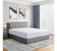 Cathay Home Drap-Housse en Microfibre Ultra Douce Infroissable Double brossage, résistant à la décoloration, Bonnet Standard de 35,6 cm, Blanc, pour lit Double