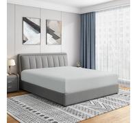 Cathay Home Drap-housse Queen size, brossé ultra doux, infroissable, résistant à la décoloration, drap-housse avec poches standard de 35,6 cm uniquement, ajustement personnalisé pour matelas de 30,5 à 40,6 cm de profondeur (grand lit, gris clair)