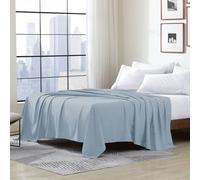 Cathay Home Drap Plat Simple 1 pièce en Microfibre Ultra Douce Infroissable et résistant à la décoloration pour lit King Size 259 x 266,7 cm Bleu Brume