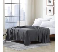 Cathay Home Drap Plat Simple 1 pièce en Microfibre Ultra Douce Infroissable et résistant à la décoloration pour Lits Jumeaux 167,6 x 243,8 cm Gris