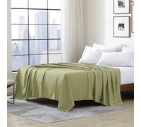 Cathay Home Drap Plat Simple 1 pièce en Microfibre Ultra Douce Infroissable et résistant à la décoloration pour lit Double 205,7 x 243,8 cm Sauge